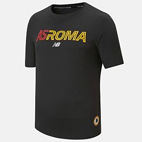 21-22 AS Roma Graphic T-Shirt - Black