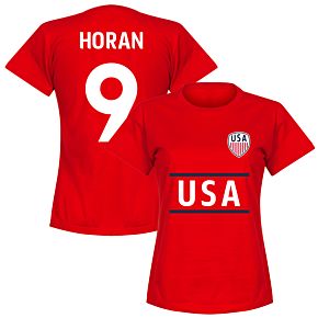 USA Horan 9 Team Womens T-Shirt - Red