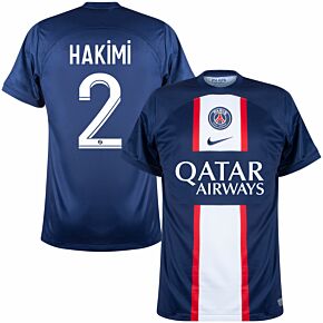22-23 PSG Home Shirt + Hakimi 2 (Ligue 1 Printing)
