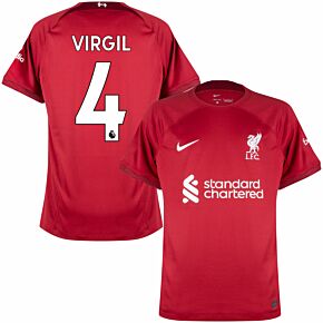 22-23 Liverpool Home Shirt + Virgil 4 (Official Printing)