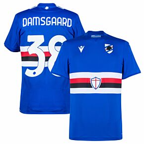 21-22 Sampdoria Home Match Shirt + Damsgaard 38 (Official Printing)