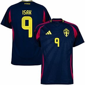 24-25 Sweden Away Shirt + Isak 9 (Official Printing)