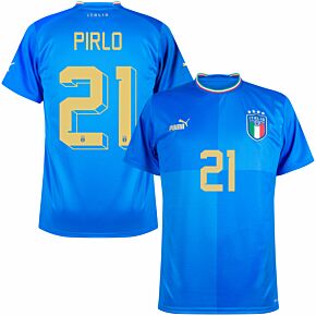 22-23 Italy Home Shirt + Pirlo 21 (Official Printing)