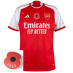 23-24 Arsenal Home Shirt + British Legion Poppy