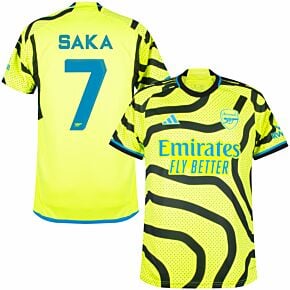 23-24 Arsenal Away Shirt + Saka 7 (Cup Style Printing)