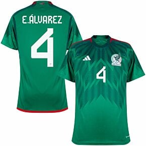 22-23 Mexico Home Shirt + E.Álvarez 4 (Official Printing)