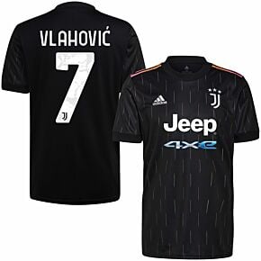 21-22 Juventus Away Shirt + Vlahović 7 (Official Printing)