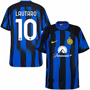 23-24 Inter Milan Dri-Fit ADV Match Home Shirt + Lautaro 10 (Official Printing)