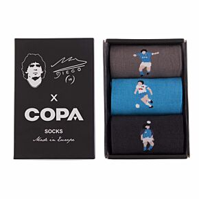 Maradona X Copa Napoli Socks Box Set 3 Pairs (Size UK 7-11 / EU 40-46)
