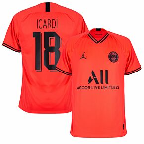 19-20 PSG Jordan Away Shirt + Icardi 18 (Fan Style Euro Printing)