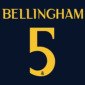 Bellingham 5 (Official Cup Printing) - 23-24 Real Madrid KIDS Away