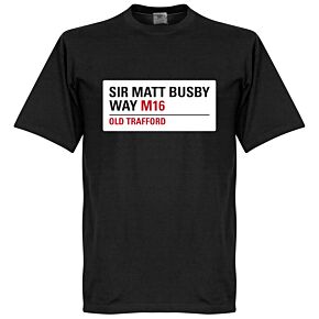 Sir Matt Busby Way Sign Tee - Black