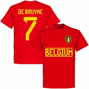 Belgium De Bruyne 7 Team T-shirt - Red