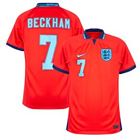 22-23 England Away Shirt + Beckham 7 (’96 Legend Printing)