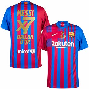 21-22 Barcelona Home Shirt + 7X Balon D’Or Print