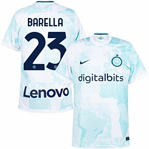 22-23 Inter Milan Away Shirt + Barella 23 (Official Printing)