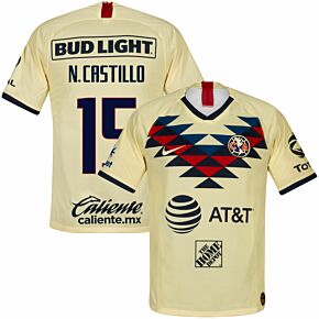 Nike Club America Home N. Castillo 15 Jersey 2019-2020 (Slim Fit Jersey with Fan Style Printing)