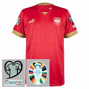 22-23 Serbia Home Shirt + Euro 2024 Qualifying Patch Set