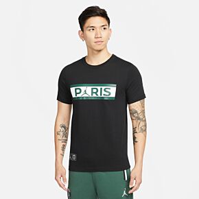 21-22 PSG x Jordan Wordmark T-shirt - Black