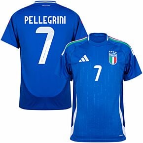 24-25 Italy Home Shirt + Pellegrini (Official Printing)