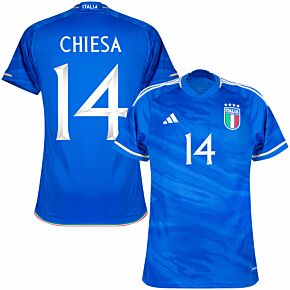 23-24 Italy Home Shirt + Chiesa 14 (Official Printing)
