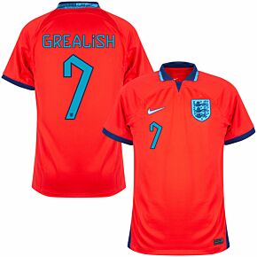 22-23 England Away Shirt + Grealish 7 (Official Printing)