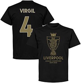 Liverpool 2020 League Champions Trophy Virgil 4 T-shirt - Black