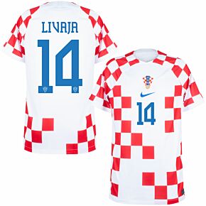 22-23 Croatia Home Shirt + Livaja 14 (Official Printing)