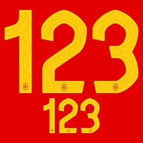 24-25 Spain Home  Adult Player Number Set (262mm/104mm)