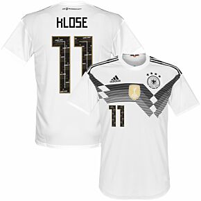 Germany Home Jersey 2018 / 2019 + Danke Miro Klose 11 Printing