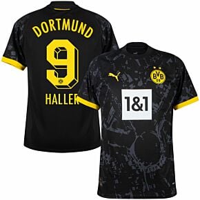 23-24 Borussia Dortmund Away Shirt + Haller 9 (Official Printing)