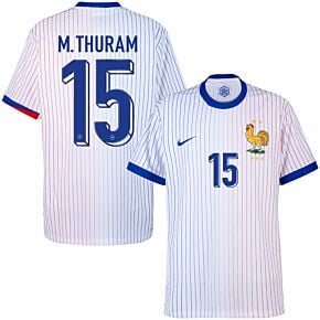 24-25 France Dri-Fit ADV Match Away Shirt + M.Thuram 15 (Official Printing)