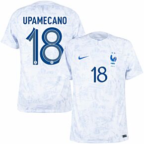 22-23 France Away Shirt + Upamecano 18 (Official Printing)