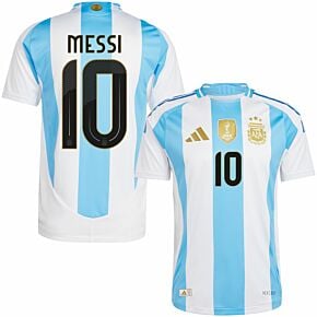 24-25 Argentina Home Shirt - Kids + Messi 10 (Official Printing)