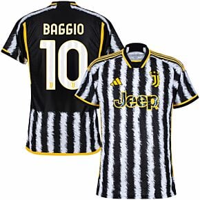 23-24 Juventus Home Authentic Shirt + Baggio 10 (Official Printing)
