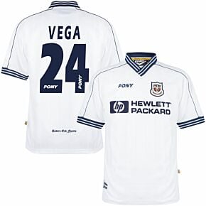 96-97 Tottenham Home Retro Shirt + Vega 24 (Retro Printing)