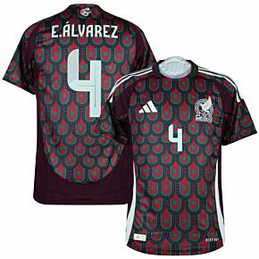 24-25 Mexico Home Authentic Shirt + E.Álvarez 4 (Official Printing)