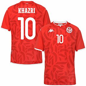 21-22 Tunisia Home Shirt + Khazri 10 (Fan Style Printing)