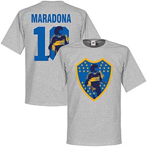 Maradona 10 Boca Crest Tee - Grey