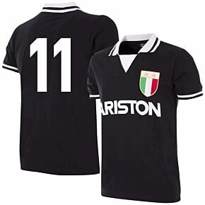 86-87 Juventus Away Retro Shirt + No.11 (Retro Flock Printing)