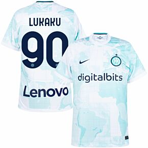 22-23 Inter Milan Away Shirt + Lukaku 90 (Official Printing)