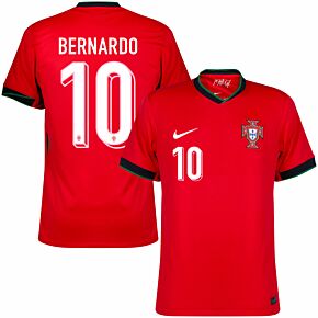 24-25 Portugal Home Shirt + Bernardo 10 (Official Printing)