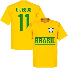 Brazil G. Jesus 11 Team Tee - Yellow