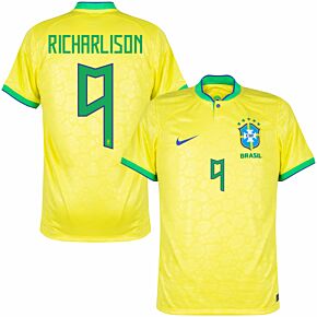 22-23 Brazil Home Shirt + Richarlison 9 (Official Printing)