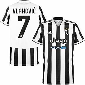 21-22 Juventus Home Shirt + Vlahović 7 (Official Printing)