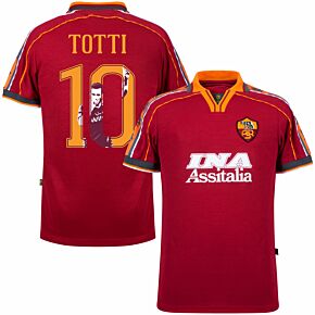 COPA AS Roma Home Retro Shirt 1998-1999 + Totti 10 (Gallery Style)
