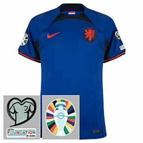 22-23 Holland Away Shirt + Euro 2024 Qualifying Patch Set