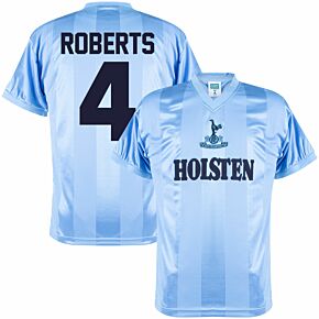 1983 Tottenham Away Retro Shirt + Roberts 4 (Retro Flock Printing)