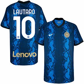 21-22 Inter Milan Dri-Fit ADV Match Home Shirt (no sponsor) + Lautaro 10 (Official Printing)
