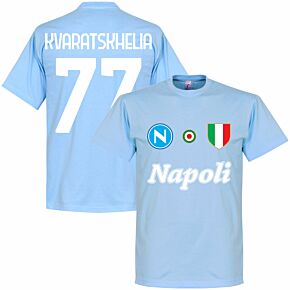 Napoli Kvaratskhelia 77 Team T-shirt - Sky Blue